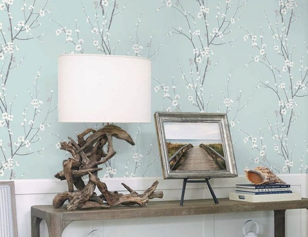 Papel pintado estilo estampado floral en color gris Monterey EC81808 - Imagen 3