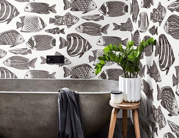 Papel pintado estilo animales marinos en tonos de color azul Wailea EC80212 - Imagen 3