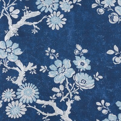 Tela de estilo floral estampado en color azul Claudette F910813