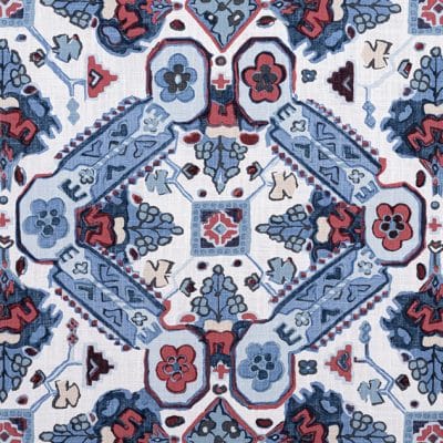 Tela de estilo estampado varios en tonos de color azul Persian Carpet F910824