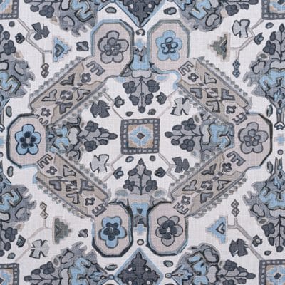 Tela de estilo estampado varios en tonos de color azul Persian Carpet F910828