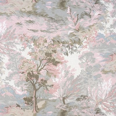 Tela de estilo escenas en tonos de color rosa y marrón Lincoln Toile F910868