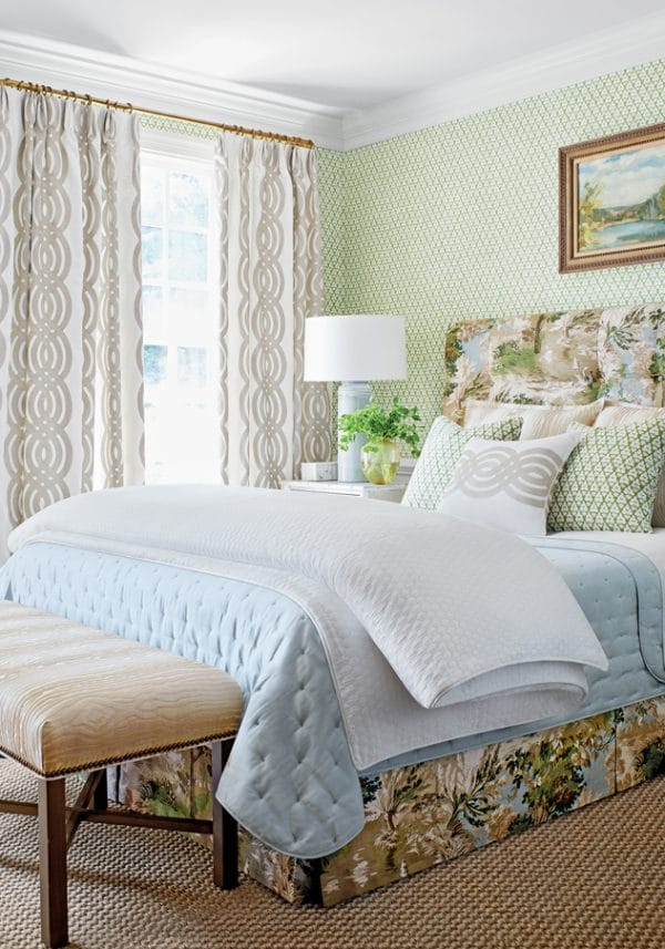 Tela de estilo escenas en tonos de color azul y gris Lincoln Toile F910869 - Imagen 6