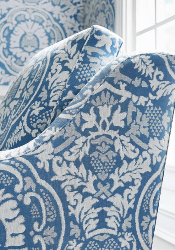 Tela de estilo damasco en color azul Earl Damask W710839 - Imagen 4