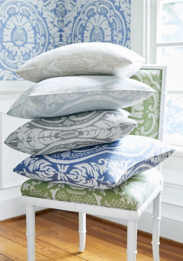 Tela de estilo damasco en color azul Earl Damask W710837 - Imagen 7