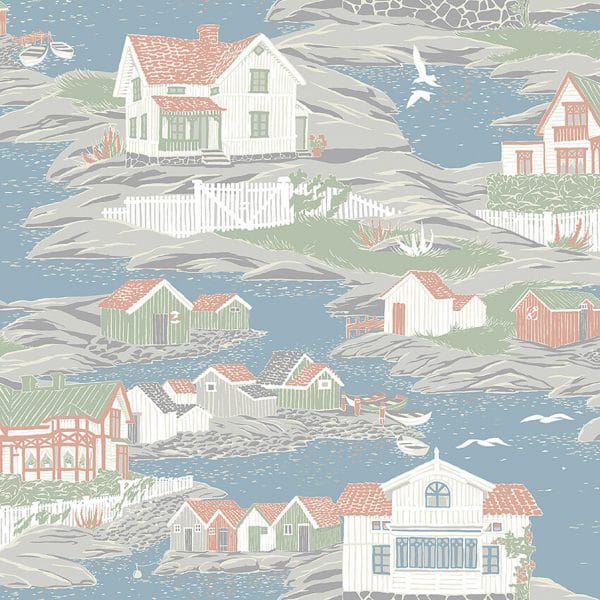 Papel pintado de estilo mar y paisajes marinos en colores pastel Archipielago 8850