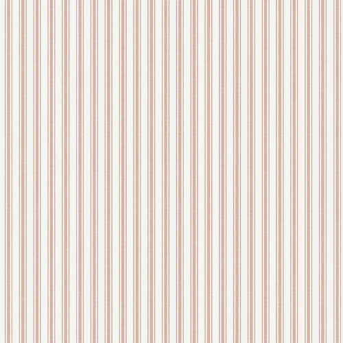 Papel pintado de estilo rayas en color granate sobre fondo blanco Aspö Stripe 8869