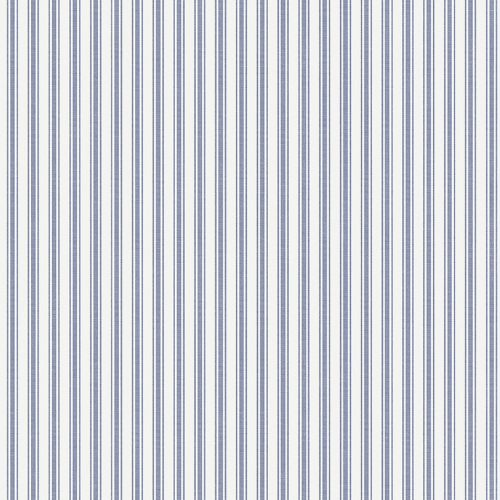 Papel pintado de estilo rayas en color azul sobre fondo blanco Aspö Stripe 8870