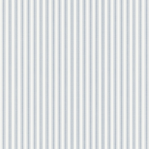 Papel pintado de estilo rayas en color azul sobre fondo blanco Aspö Stripe 8871