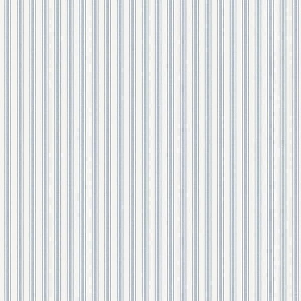 Papel pintado de estilo rayas en color azul sobre fondo blanco Aspö Stripe 8871