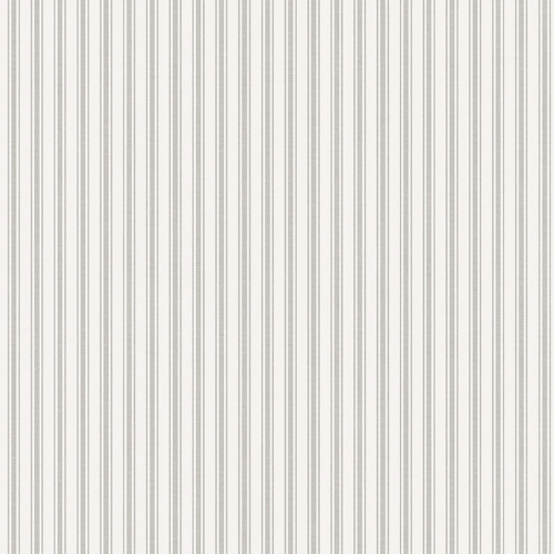 Papel pintado de estilo rayas en color gris sobre fondo blanco Aspö Stripe 8872