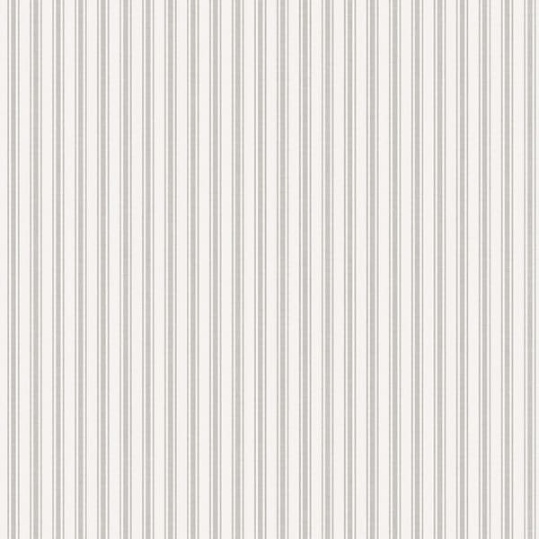 Papel pintado de estilo rayas en color gris sobre fondo blanco Aspö Stripe 8872