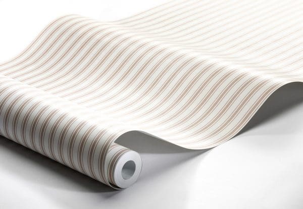 Papel pintado de estilo rayas en color granate sobre fondo blanco Aspö Stripe 8869 - Imagen 3