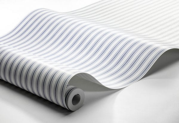 Papel pintado de estilo rayas en color azul sobre fondo blanco Aspö Stripe 8870 - Imagen 3