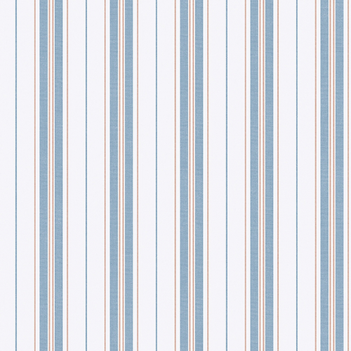 Papel pintado de estilo rayas en colores azules sobre fondo blanco Hamnskär Stripe 8874