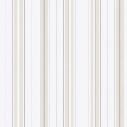 Papel pintado de estilo rayas en color beige sobre fondo blanco Hamnskär Stripe 8877