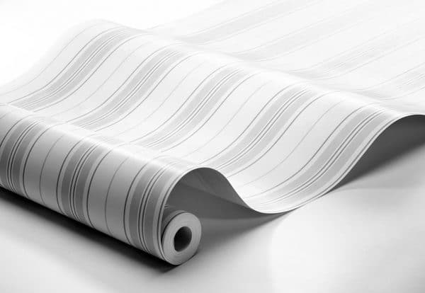 Papel pintado de estilo rayas en color gris sobre fondo blanco Hamnskär Stripe 8876 - Imagen 4