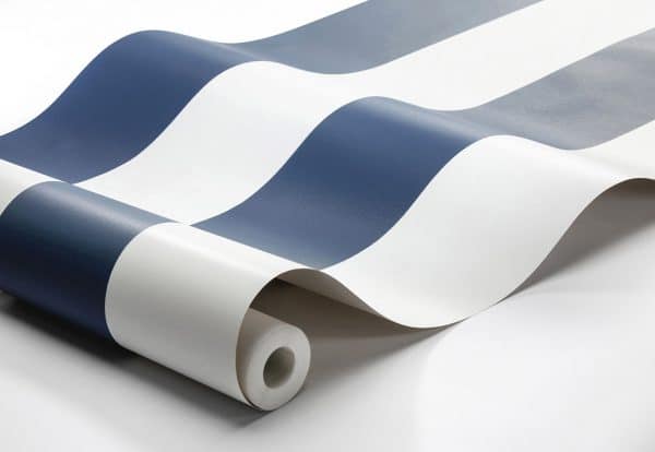 Papel pintado de estilo rayas en color blanco y azul Orust Stripe 8878 - Imagen 4