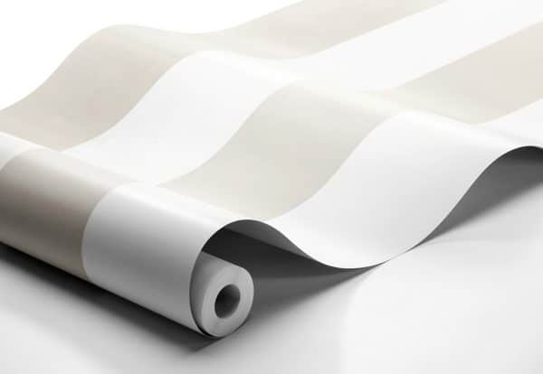 Papel pintado de estilo rayas de color blanco y beige Orust Stripe 8879 - Imagen 4