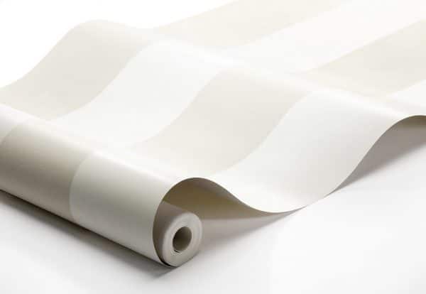 Papel pintado de estilo rayas de color blanco puro y beige pálido Orust Stripe 8880 - Imagen 4
