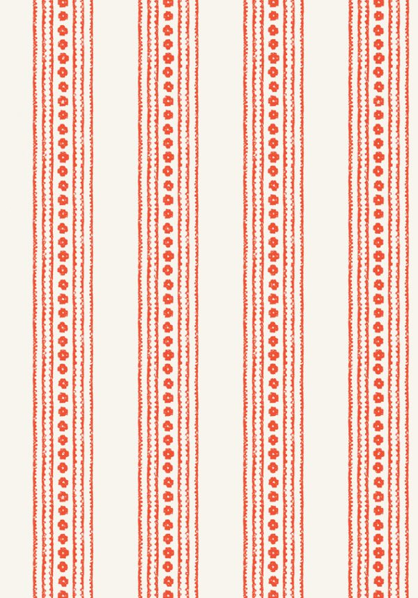 Papel pintado de estilo rayas en color naranja New Haven Stripe T10606