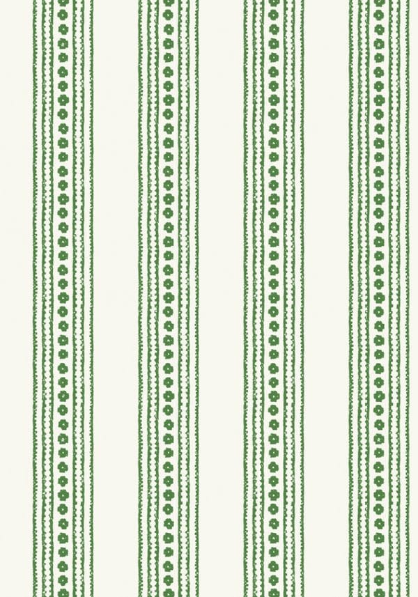 Papel pintado de estilo rayas en color verde New Haven Stripe T10607