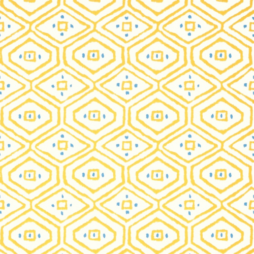 Papel pintado de dibujo geométrico y rombos en color amarillo Pass-a-Grille T10615