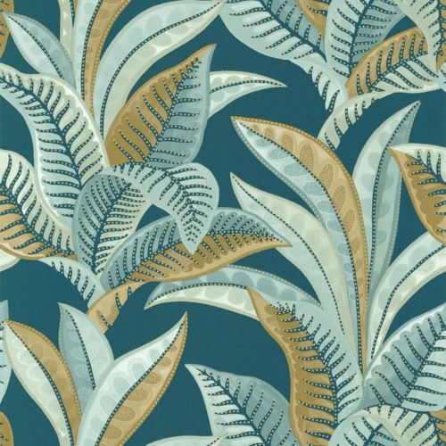 Papel pintado de hojas en tonos de color azul Vitamin Sea 102766664