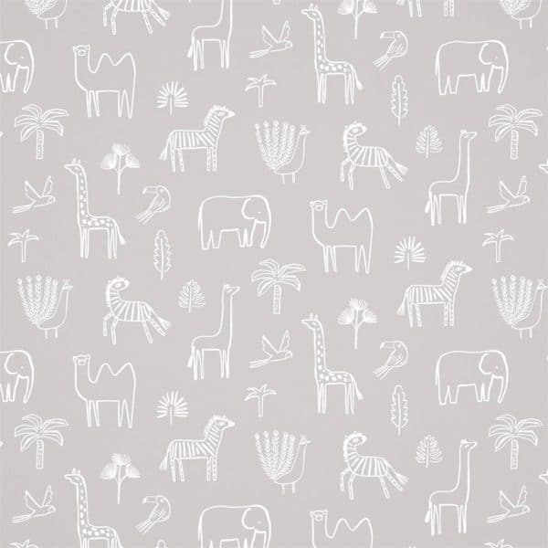 Papel pintado infantil en color gris Funky Jungle 112629