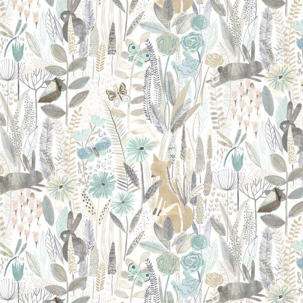 Papel pintado infantil en colores gris y beige Hide and Seek 112634