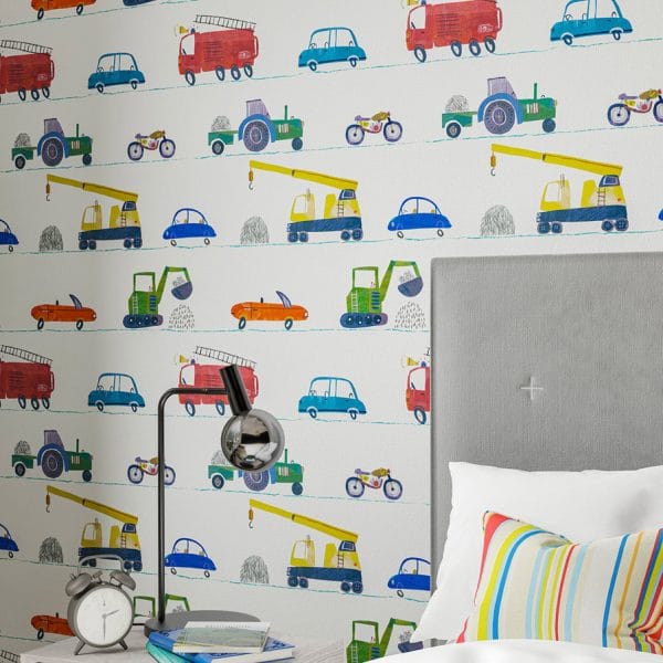 Papel pintado infantil en multicolor Just Keep Trucking 112643 - Imagen 4
