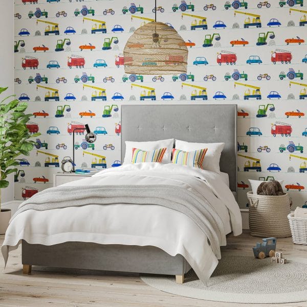 Papel pintado infantil en multicolor Just Keep Trucking 112643 - Imagen 3