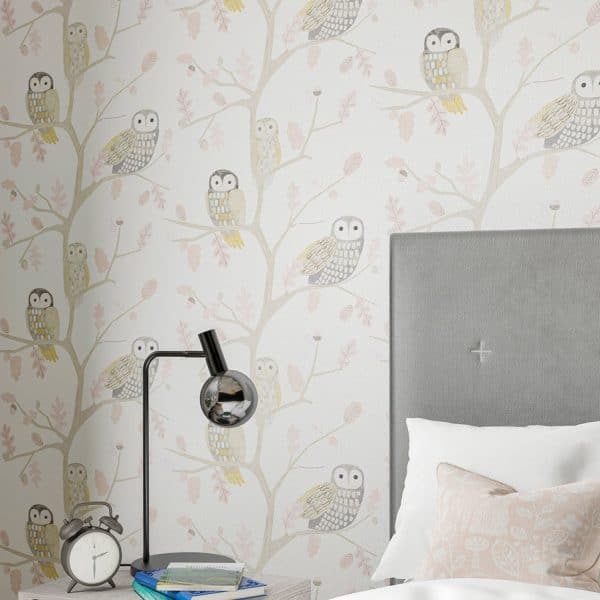 Papel pintado infantil en color verde Little Owls 112627 - Imagen 4