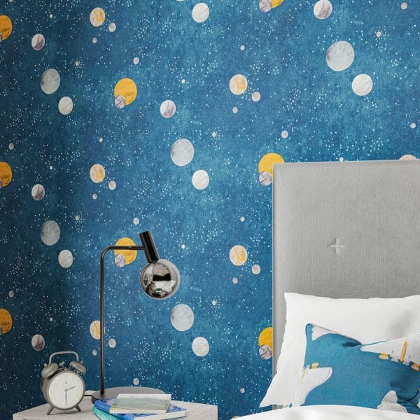 Mural de papel pintado infantil en color azul Out of this World 112642 - Imagen 4