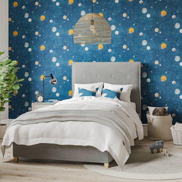 Mural de papel pintado infantil en color azul Out of this World 112642 - Imagen 3