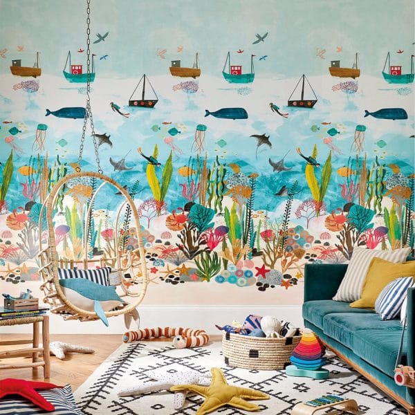 Mural de papel pintado infantil multicolor Above and Below 112648 - Imagen 5