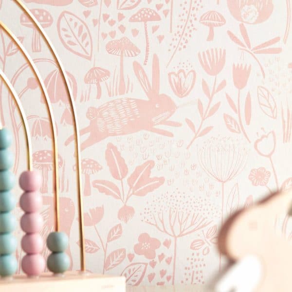Papel pintado infantil en color rosa pálido Into the Meadow 112632 - Imagen 5