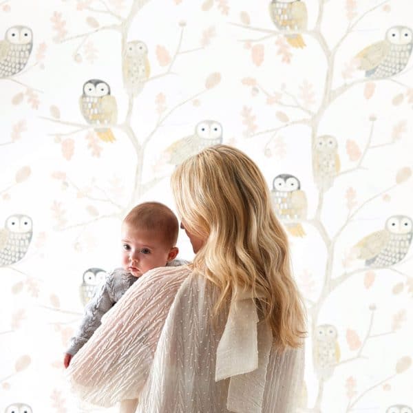 Papel pintado infantil en color verde Little Owls 112627 - Imagen 5