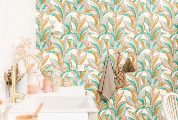 Papel pintado de hojas en multicolor Vitamin Sea 102767689 - Imagen 3