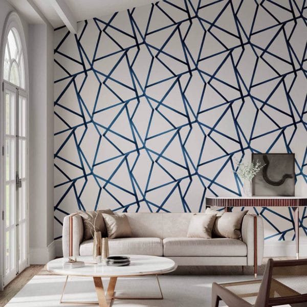 Papel pintado geométrico en azul Sumi 110887 - Imagen 4