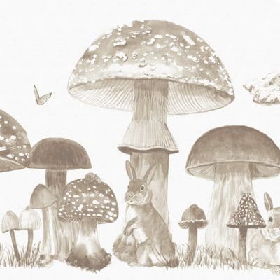 Mural de papel pintado infantil en color marrón grisáceo Sweet Forest 9700012