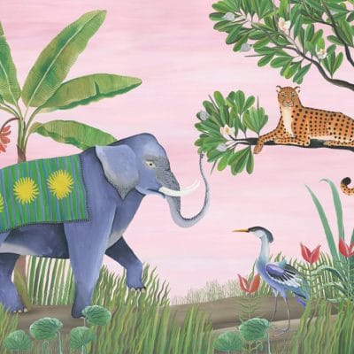Mural de papel pintado de animales infantil multicolor Jungle Friends 9700152