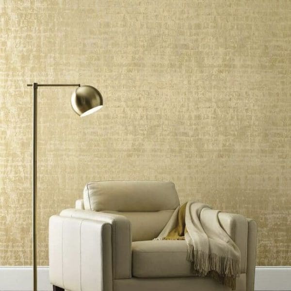 Papel pintado de mosaico en color dorado metálico Liquid Metal KT2131 - Imagen 4