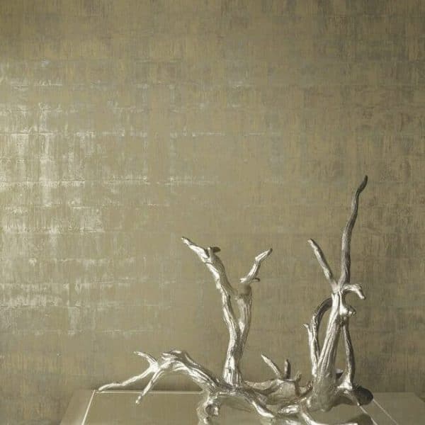 Papel pintado de mosaico en color dorado metálico Liquid Metal KT2131 - Imagen 3
