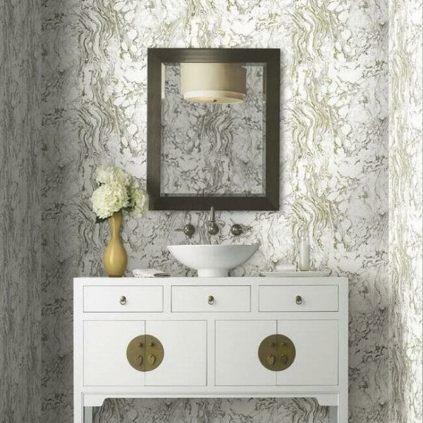 Papel pintado en acabado natural en color gris y blanco Polished Marble KT2221 - Imagen 3