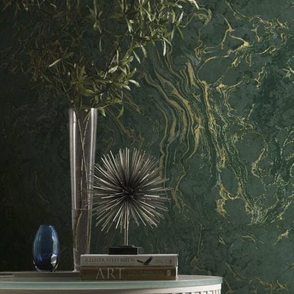 Papel pintado en acabado natural en color verde Polished Marble KT2222 - Imagen 4