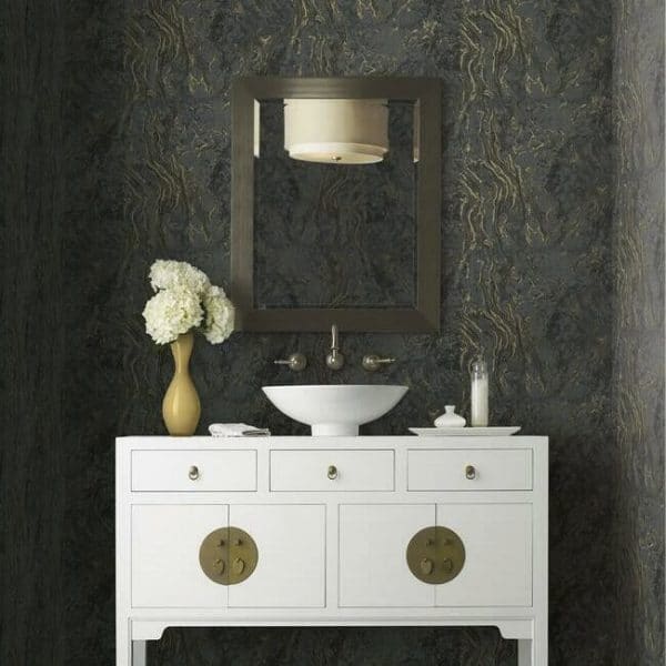 Papel pintado en acabado natural en color negro Polished Marble KT2224 - Imagen 3