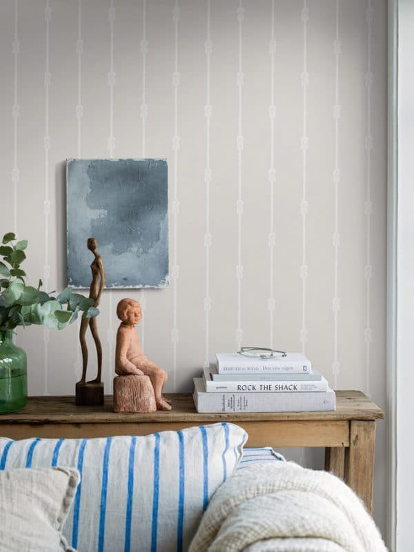 Papel pintado de nudos en color beige Knot Stripe 8859 - Imagen 3