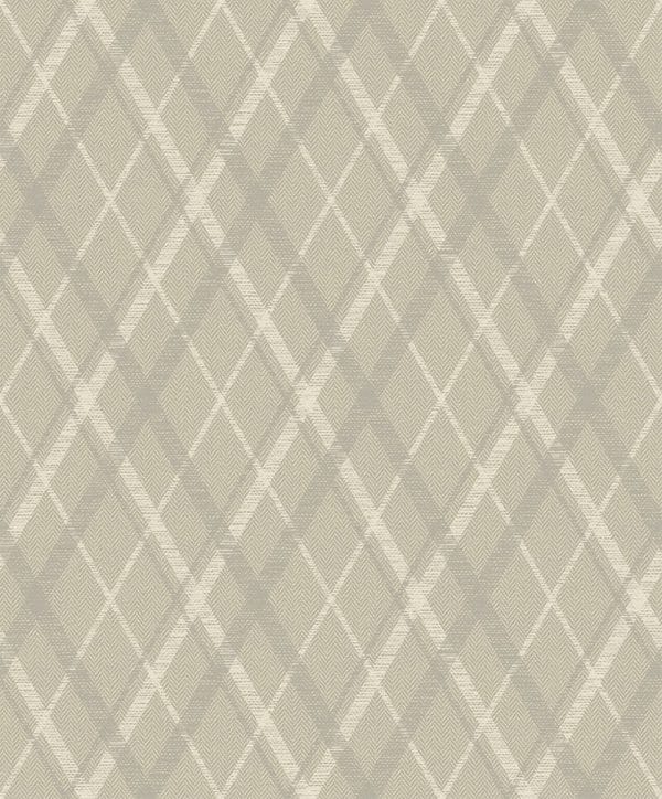 Papel pintado de rombos en tonos de color beige claro Mole 9400305
