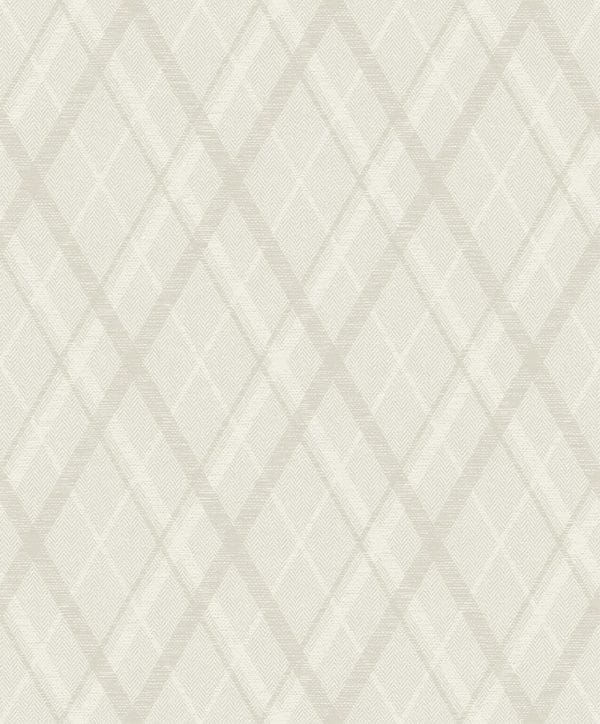 Papel pintado de rombos en tonos de color beige claro Snow 9400311